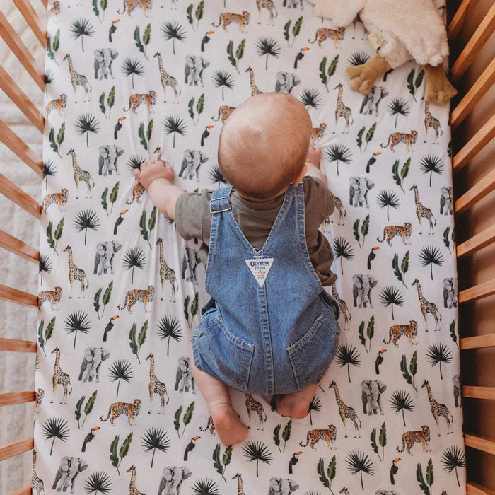 Mod and Tod | Organic Fitted Cot Sheet | Safari