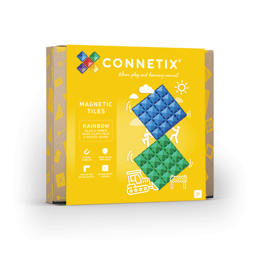 Connetix | Magnetic Tiles | Rainbow Blue & Green Base Plate 2 piece