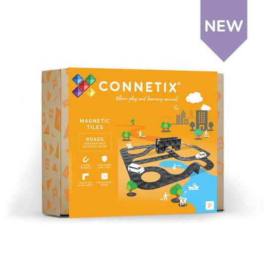 Connetix | Magnetic Tiles | Creative Roads Pack | 48 pieces