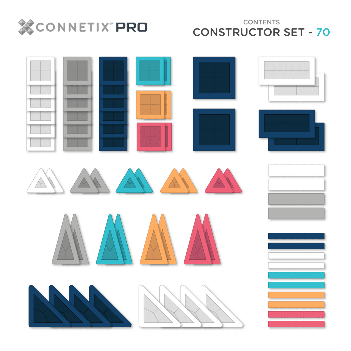 Connetix | Magnetic Tiles | PRO Constructor Set 70 pieces