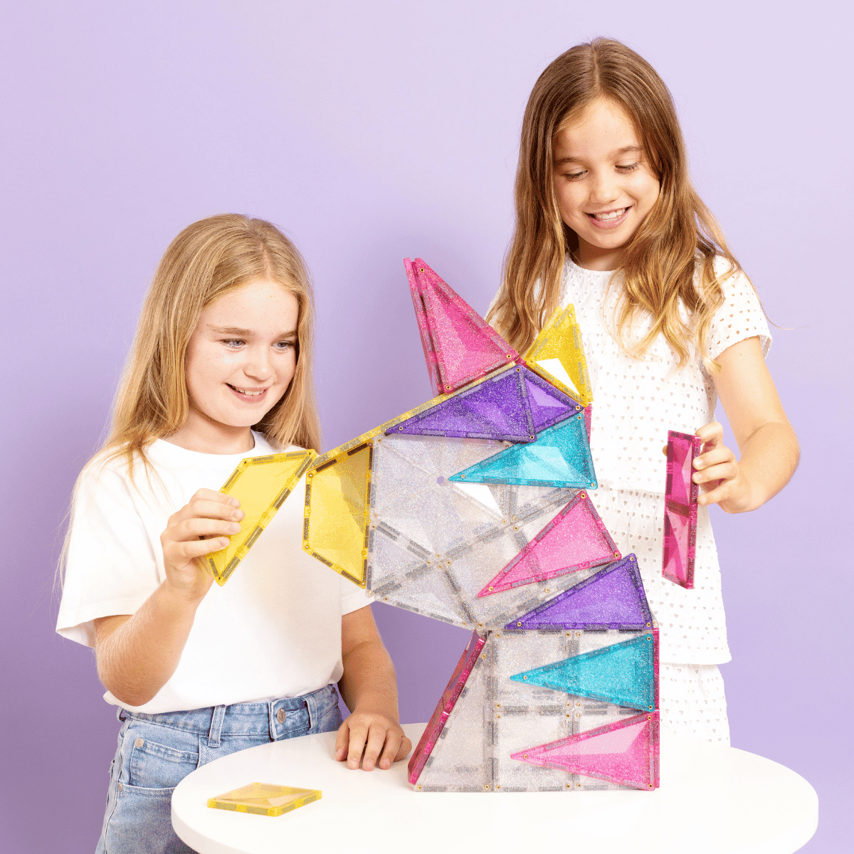 Connetix | Magnetic Tiles | Glitter Unicorn Pack 56 pieces