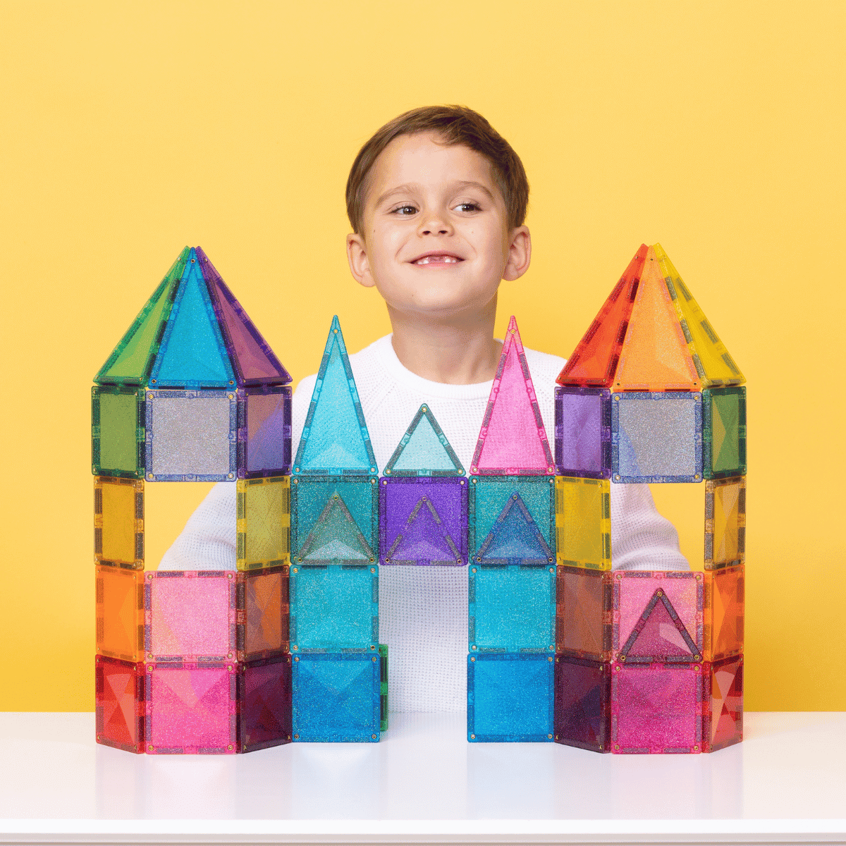 Connetix | Magnetic Tiles | Glitter Castle Pack 48 pieces