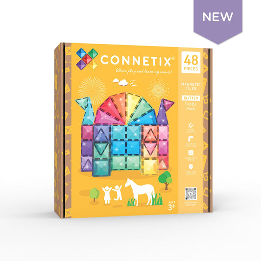 Connetix | Magnetic Tiles | Glitter Castle Pack 48 pieces