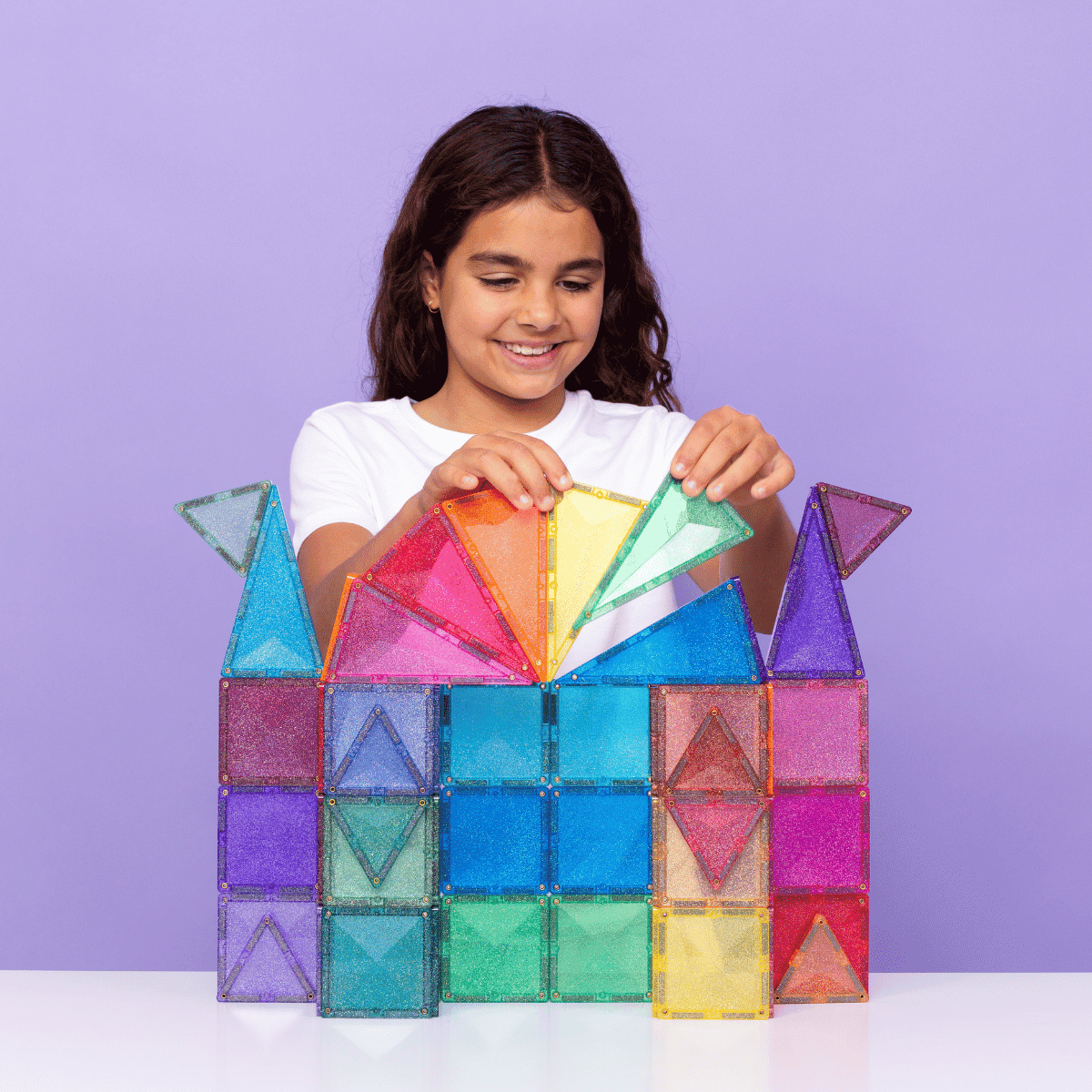 Connetix | Magnetic Tiles | Glitter Castle Pack 48 pieces