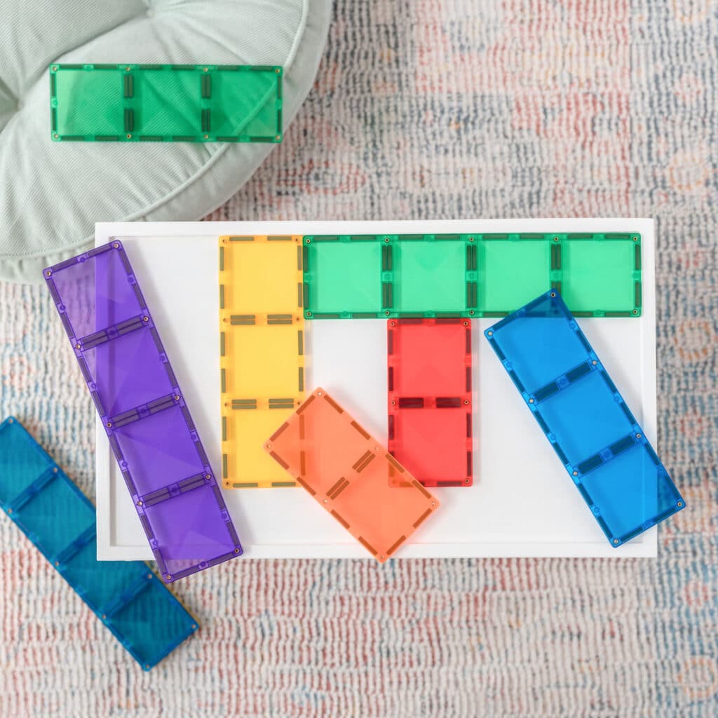 Connetix | Magnetic Tiles | Rainbow Rectangle Pack 18 pc