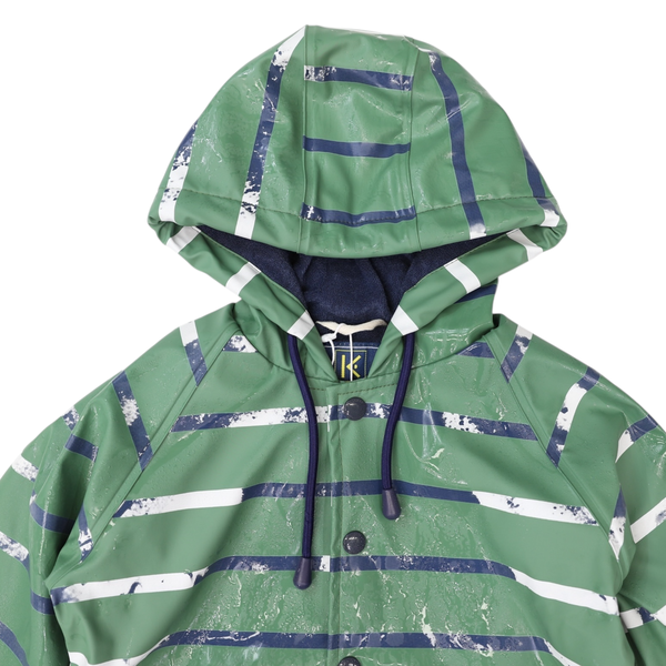 Korango Rainwear | Colour Change Stripe Raincoat | Green