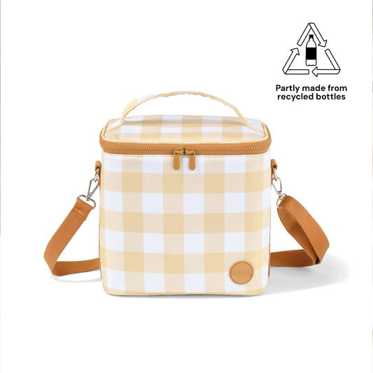 OiOi | Midi Insulated Lunch Bag |  Beige Gingham