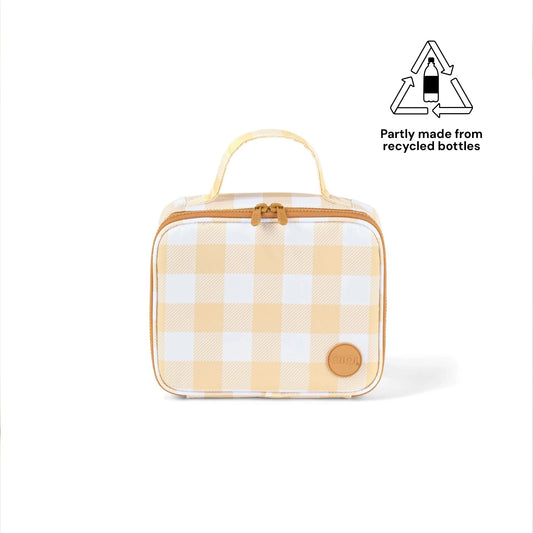 OiOi | Mini Insulated Lunch Bag | Beige Gingham