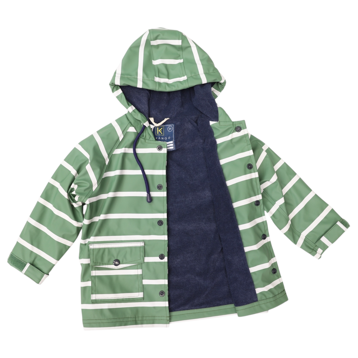 Korango Rainwear | Colour Change Stripe Raincoat | Green