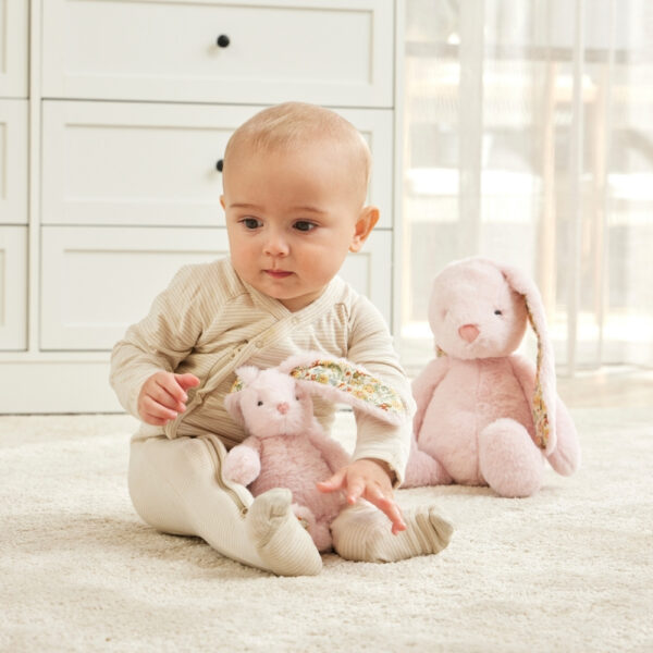 Jiggle & Giggle Floral Pink Bunny Rattle