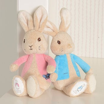 Peter Rabbit Plush Silky Rattle | Peter & Flopsy Bunny