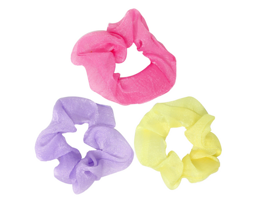 Pink Poppy | Pastel Hair Scrunchies Set | 3 Pack