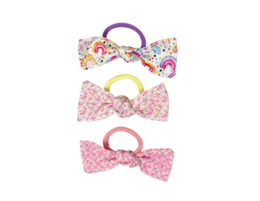 Pink Poppy | Sweet N Cute Knotted Bow Hair Elastics Set