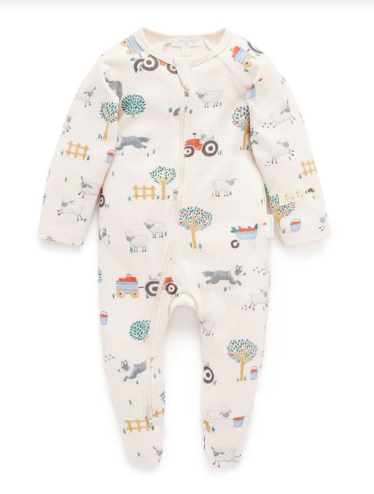 Purebaby | Farmyard Hearding Sheep Growsuit