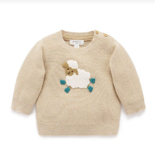 Purebaby | On the Farm Jumper | Almond Melange
