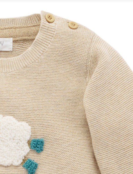 Purebaby | On the Farm Jumper | Almond Melange