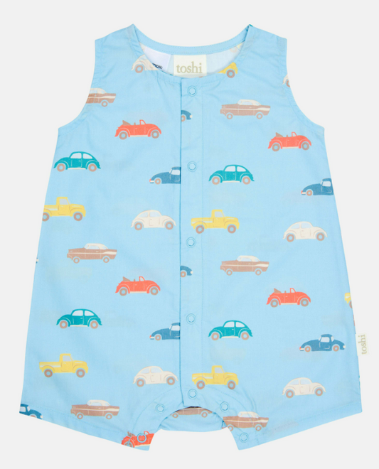 Toshi | Baby Romper | Banjo Fast Lane Cyan
