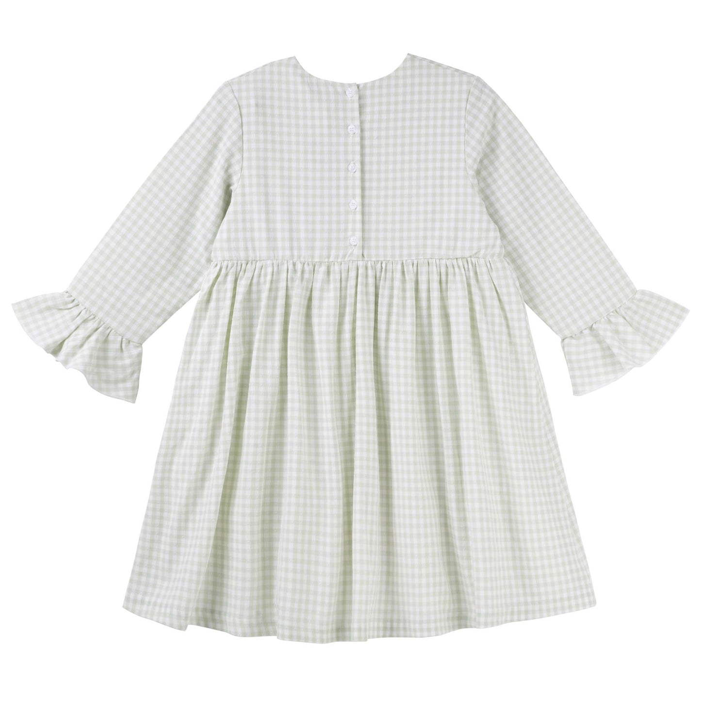 Designer Kidz | Isla Gingham Long Sleeve Dress | Sage