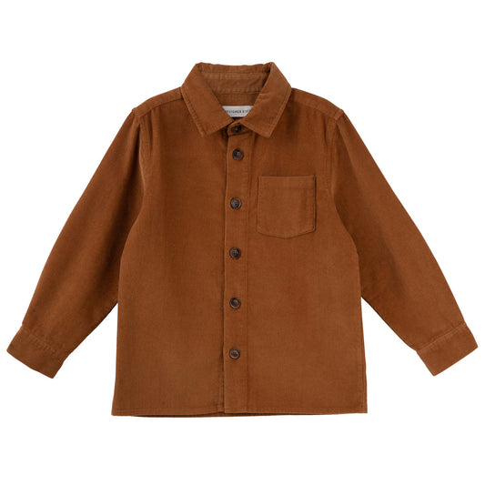 Designer Kidz | Jack Long Sleeve Cord Overshirt | Rust