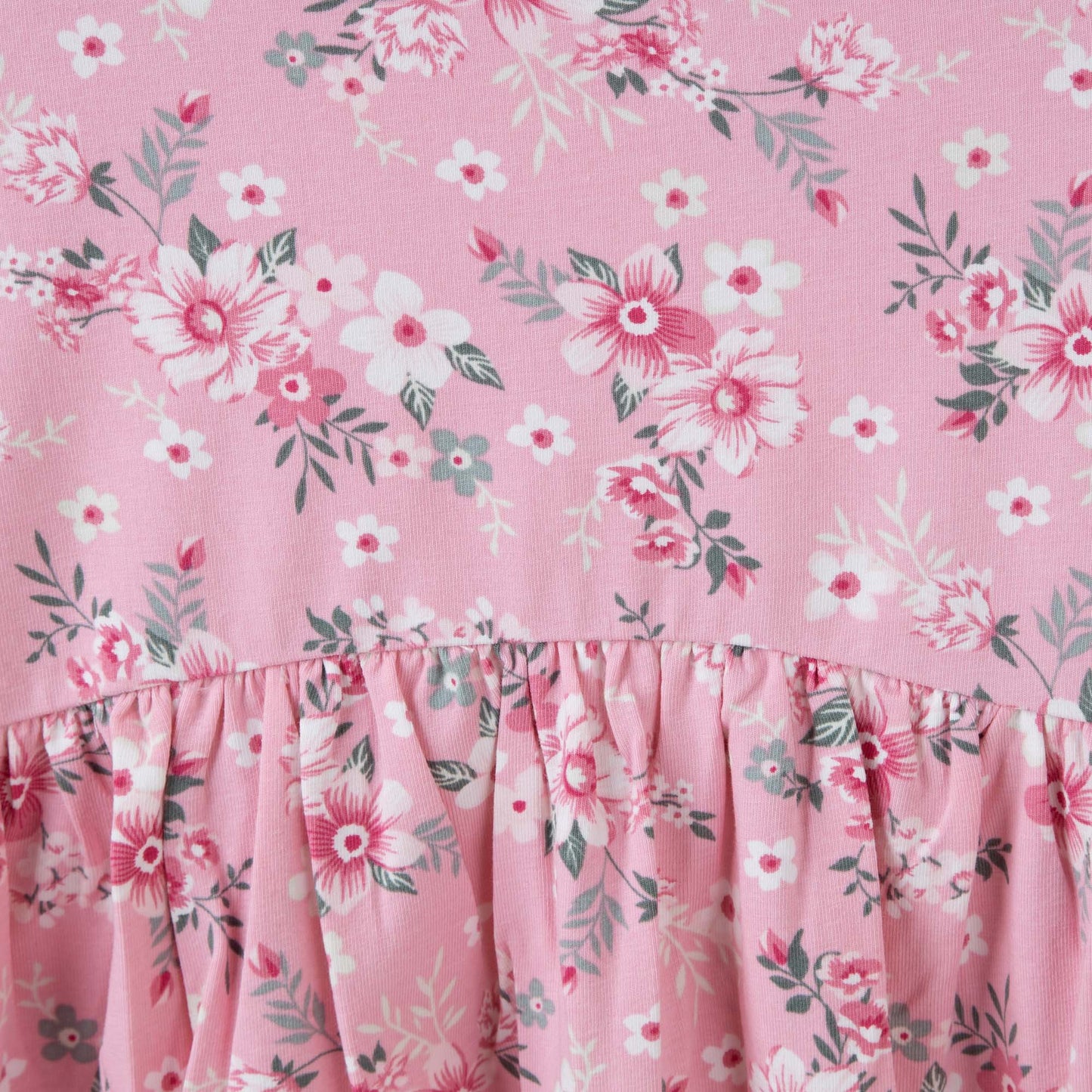 Designer Kidz | Millie Floral Long Sleeve Poodle Sleeve Dress | Pink