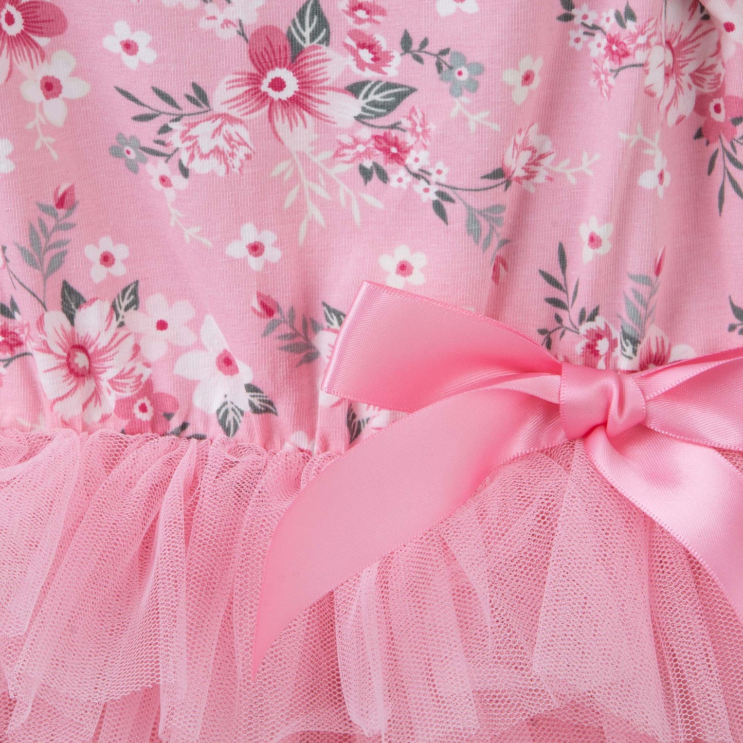 Designer Kidz | Millie Floral Long Sleeve Tutu Dress | Pink