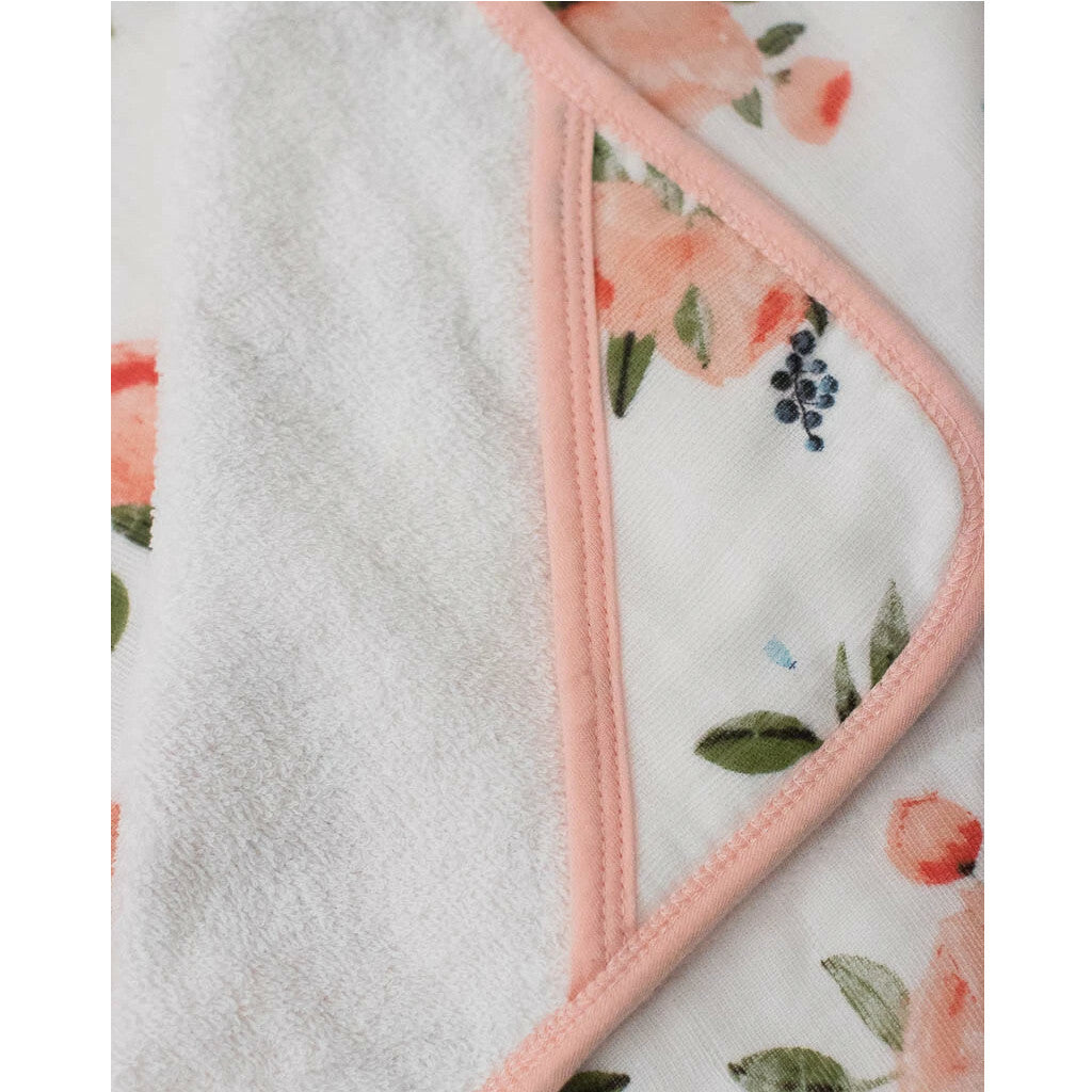 Little Unicorn | Hooded Towel + Wash Cloth | Watercolour Roses