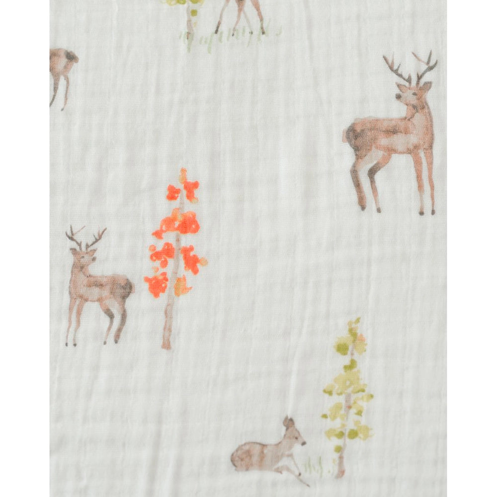 Little Unicorn | Cotton Muslin Swaddle Blanket | Deer