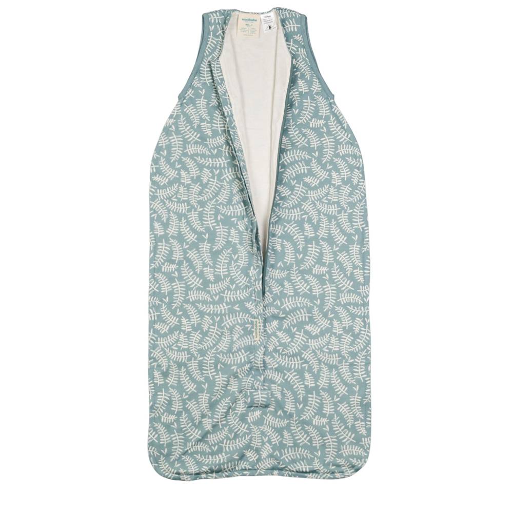 Woolbabe | 3 Seasons Front Zip Merino/Organic Cotton Sleeping Bag | Harbour Leaves | Size 2-4Y