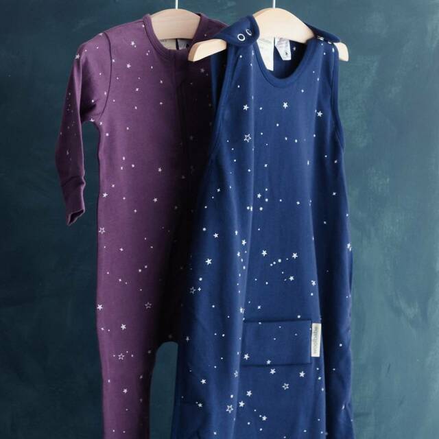 Woolbabe | Merino/Organic Cotton PJ Suit | Twilight Stars