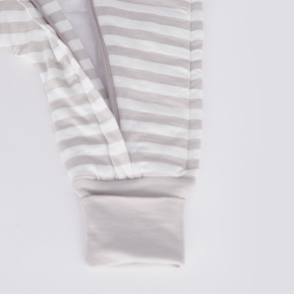 Woolbabe | Merino/Organic Cotton Duvet Sleeping Suit with Sleeves - Pebble
