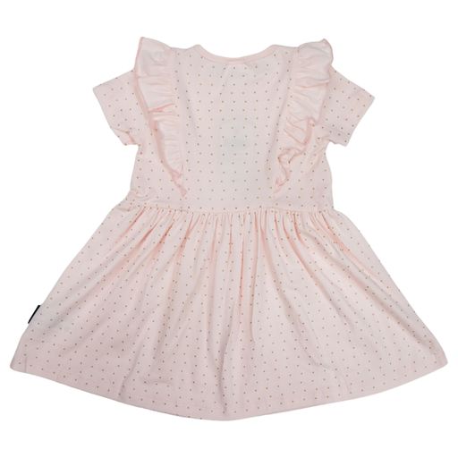 Korango | Gold Spot Cotton Frill Dress | Light Pink