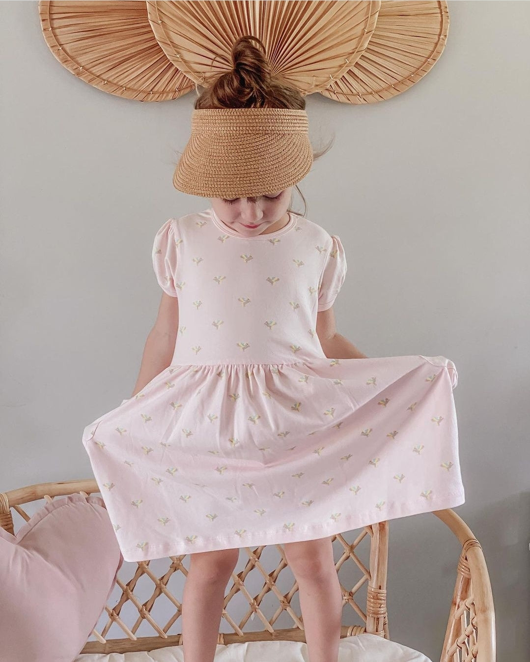 Korango | Unicorn Frill Cotton Frill Dress | Light Pink Size 8Y