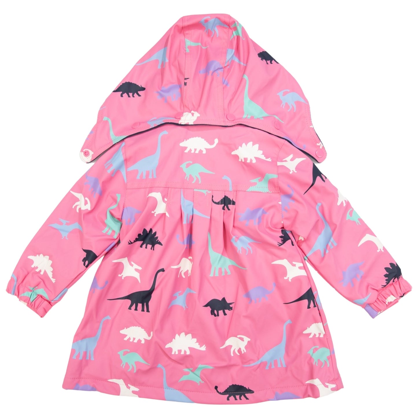 Korango Rainwear | Girl Dinosaur Colour Change Raincoat | Hot Pink
