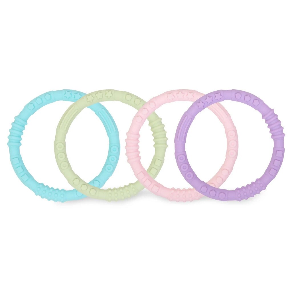 Bumkins | Pastel Silicone Teething Rings | 4pack