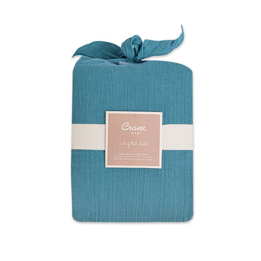 Crane Baby Cot Fitted Sheet | Solids - Riverstone