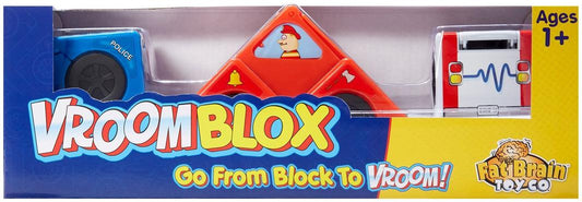 Fat Brain Toys | Vroom Blox | 3 Vehicle Set
