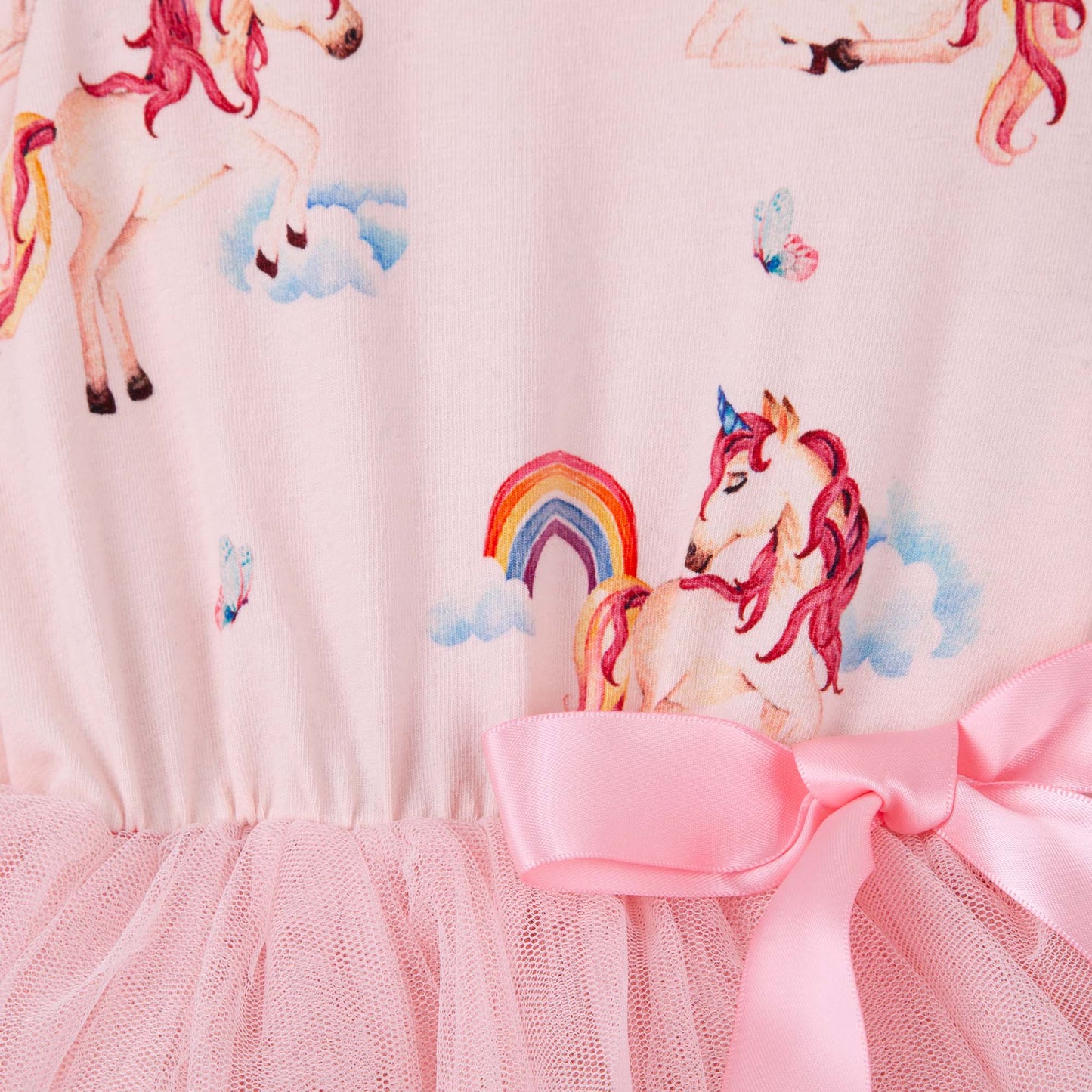Designer Kidz | Rainbow Unicorn Long Sleeved Melody Tutu Romper | Size 0 (6-12M)