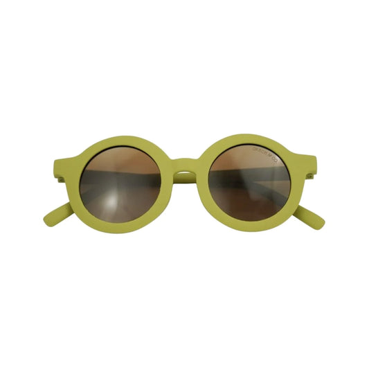 Grech and Co | New Round Sunglasses | Chartreuse | Bendable and Polarised