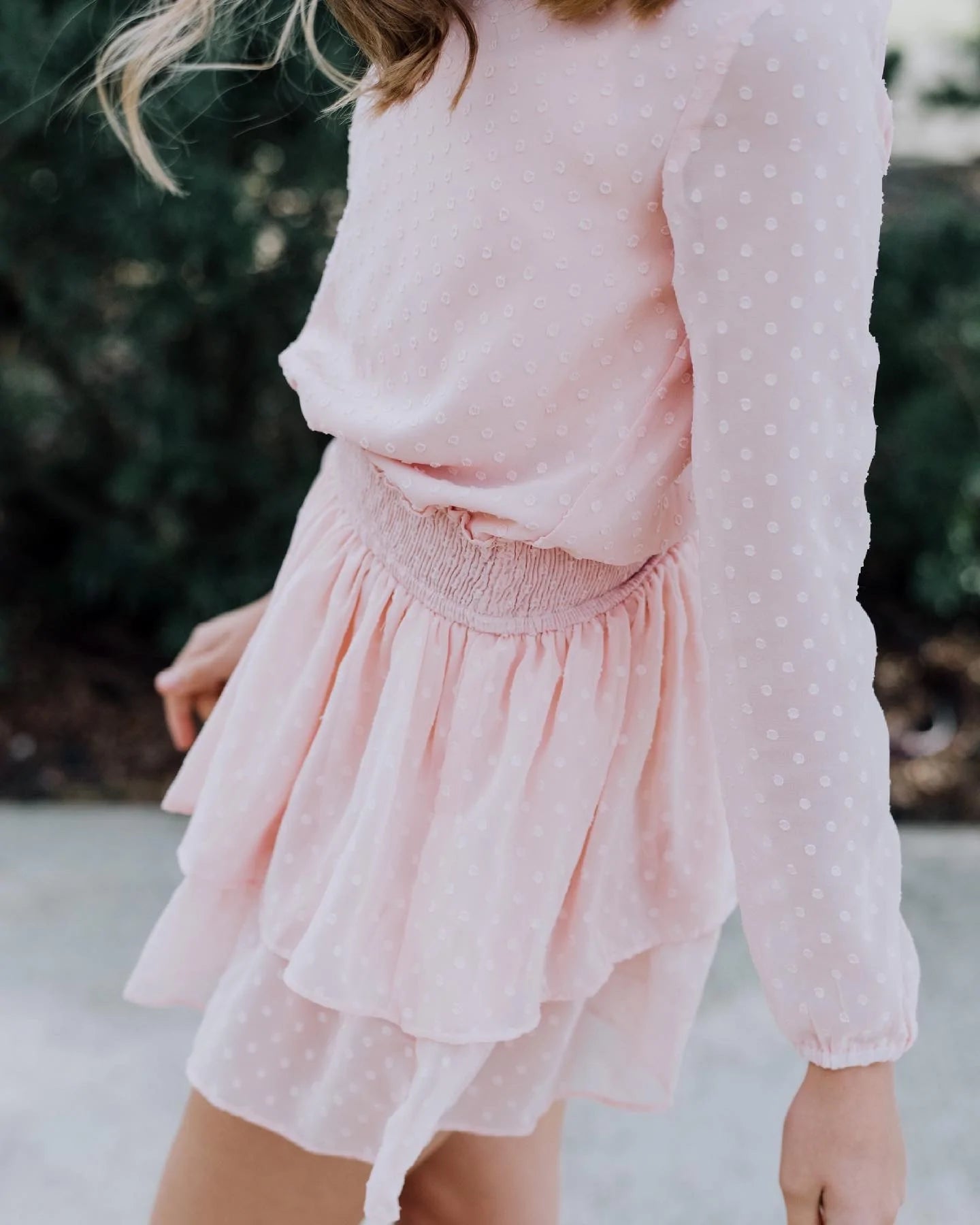 Designer Kidz | Willow Long Sleeve Spot Dress | Pink | Size 8