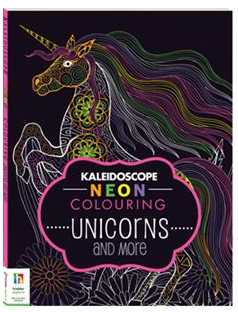 Kaleidocsope Neon Colouring Unicorns and More