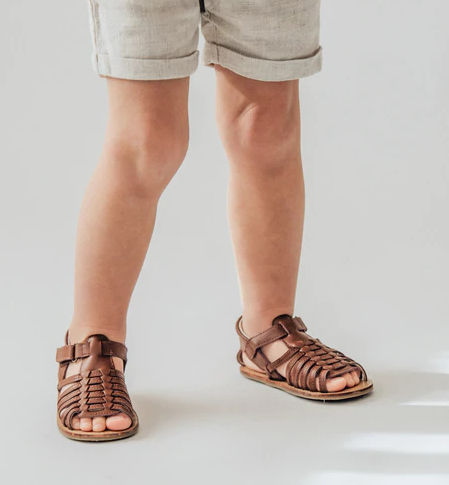 Archie Genuine Leather Boys Sandals - Chocolate