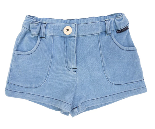 Korango |  Girl Denim Knit Short Acid wash