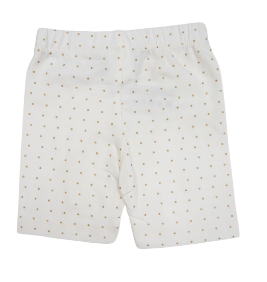 Korango |  Gold Spot Cotton Bike Shorts White Size 5,6 & 8Y