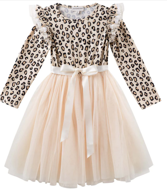 Designer Kidz | Leopard Print | Long Sleeve Tutu Dress