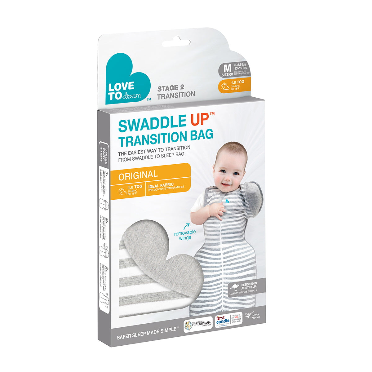 Love To Dream | SWADDLE UP™ Transition Sleep Bag | Grey