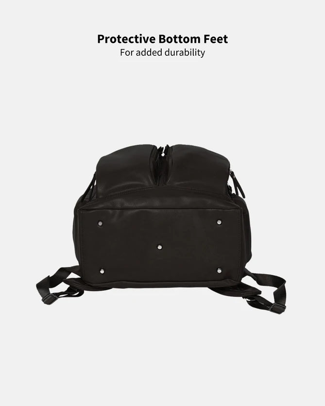 OiOi | Faux Leather Nappy Backpack - Black