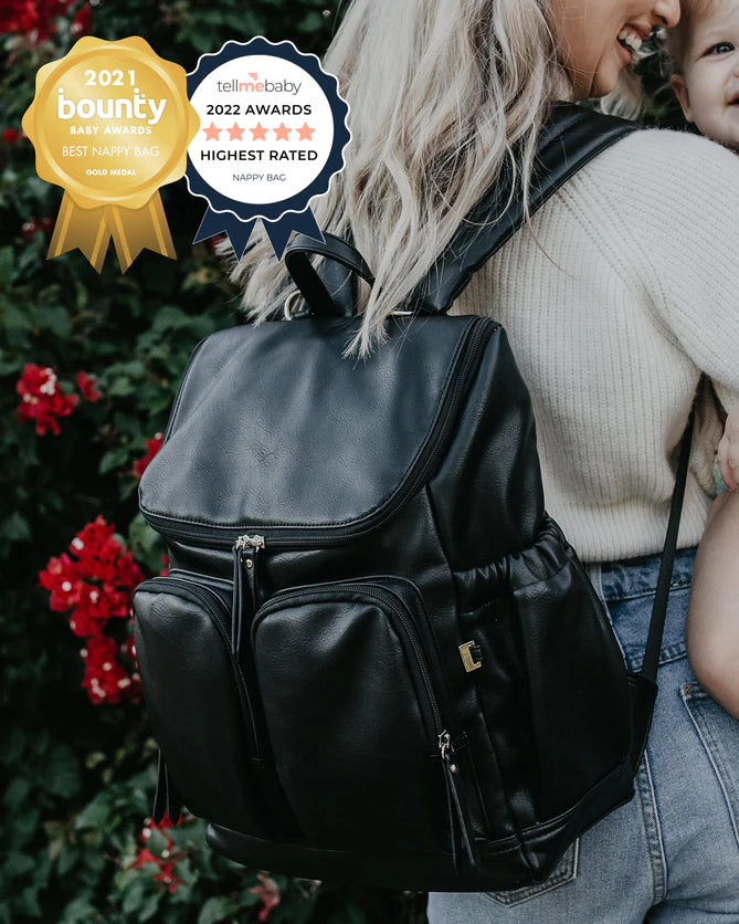 OiOi | Faux Leather Nappy Backpack - Black