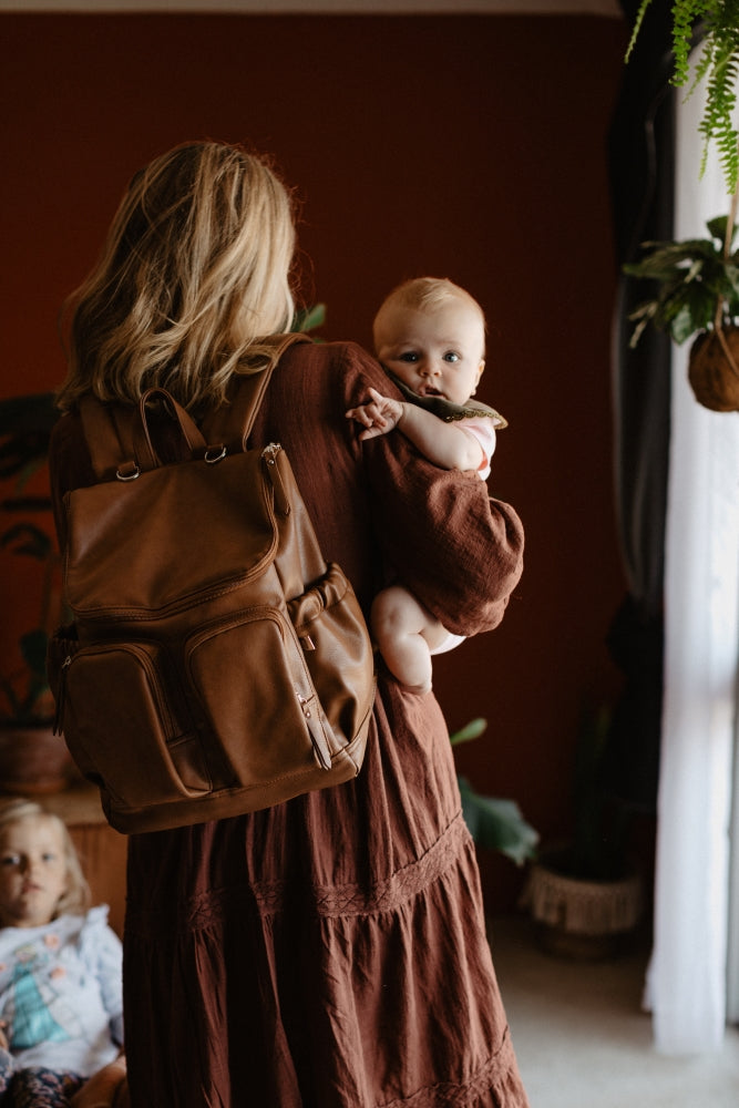 OiOi | Faux Leather Nappy Backpack - Tan