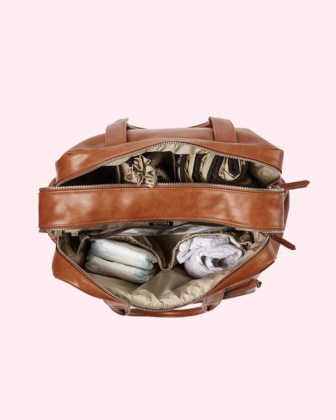 OiOi | Faux Leather Carry All Nappy Bag - Tan