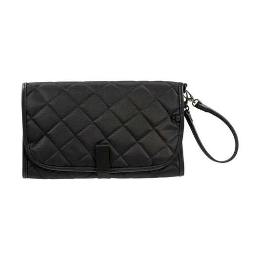 OiOi | Changing Mat - Clutch with Storage Pockets  | Black Quilt